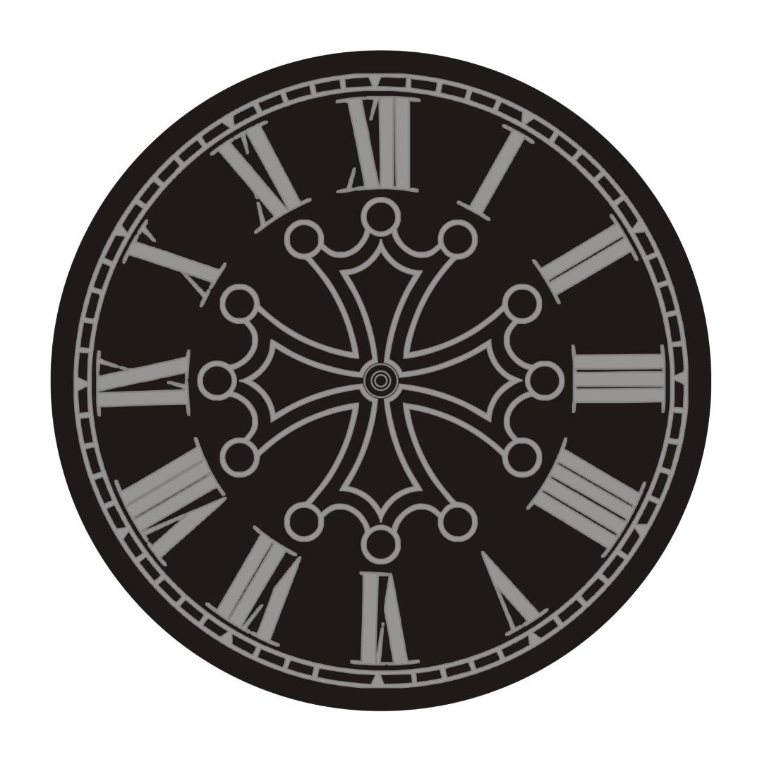 Horloge croix occitane 1 dessin large 